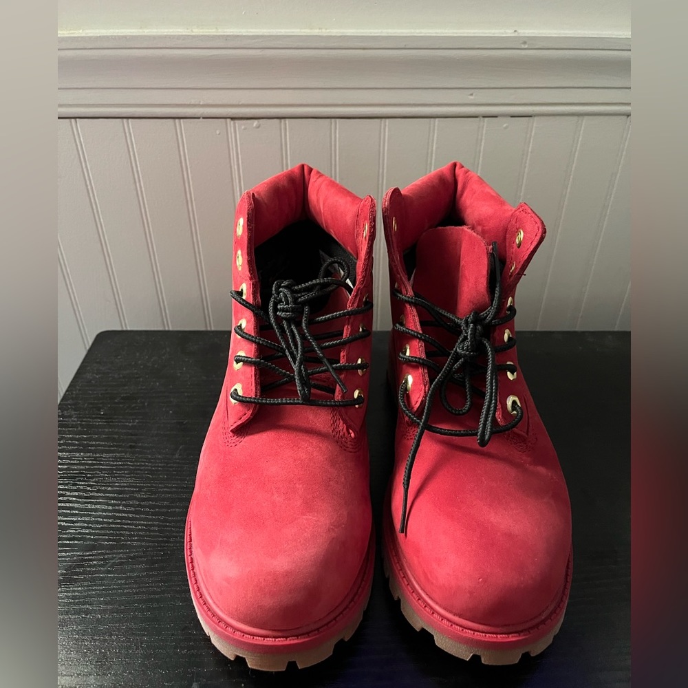 Kids Red Timberland Boots